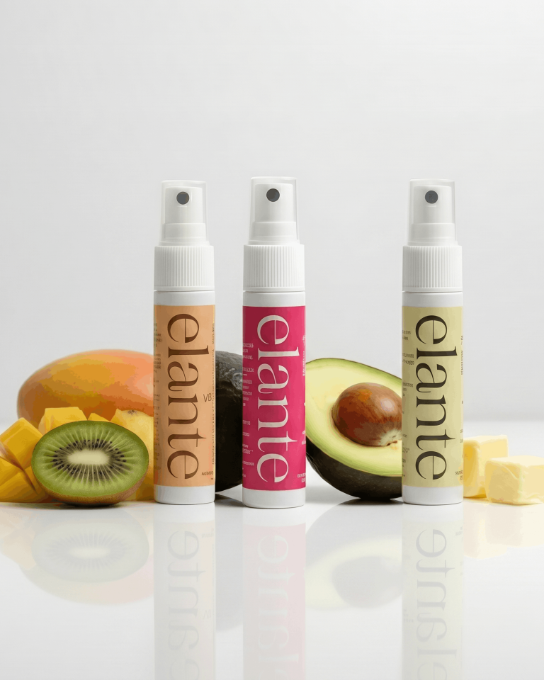 Elante kids vitamin spray bundle featuring Multivitamin, Vitamin B12, and Vitamin D3.
